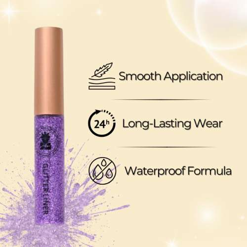 BOBI: Purple Glitter Eyeliner - High-Shine Sparkle Finish | Long-Lasting Waterproof Formula | 5 ml