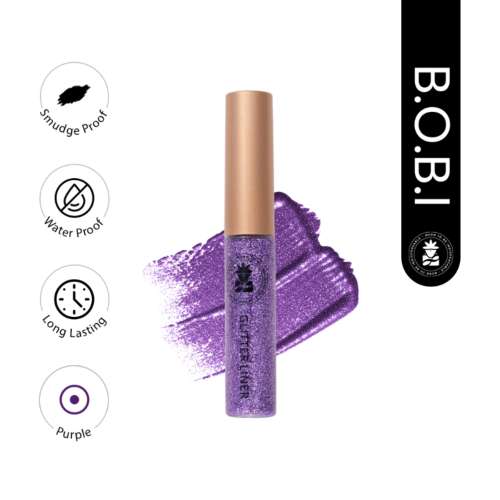 BOBI: Purple Glitter Eyeliner - High-Shine Sparkle Finish | Long-Lasting Waterproof Formula | 5 ml
