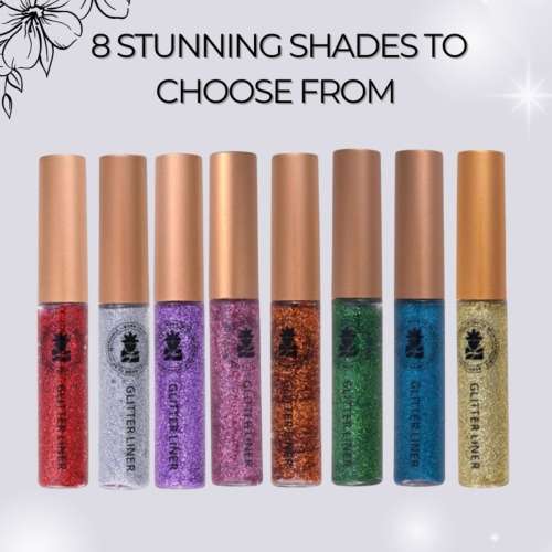 BOBI: Silver Glitter Eyeliner - High-Shine Sparkle Finish | Long-Lasting Waterproof Formula | 5 ml