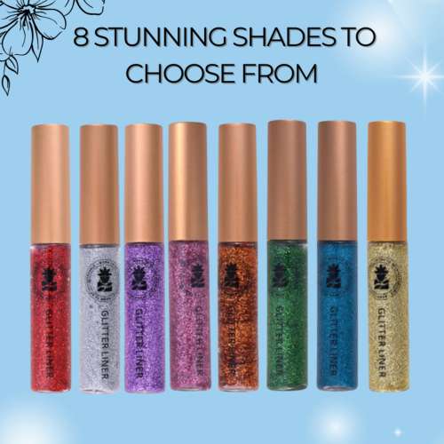 BOBI: Blue Glitter Eyeliner - High-Shine Sparkle Finish | Long-Lasting Waterproof Formula | 5 ml
