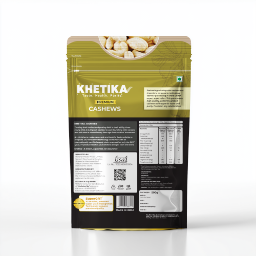 KHETIKA: Premium Cashew Pouch 500gm