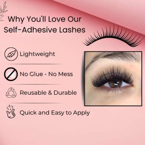 BOBI: Self-Adhesive Eyelashes SA18 - No Glue Reusable Stick-On False Eyelashes