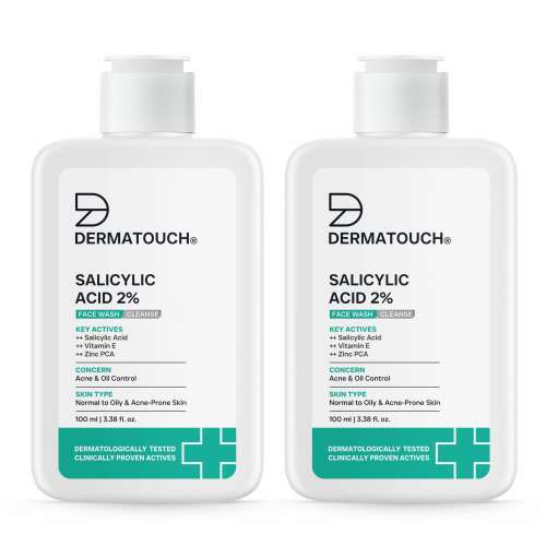 Dermatouch: Dermatouch Salicylic Acid 2% Face Wash | For Acne & Oil Control | Suitable To All Skin Types | For Both Men & Women (100
, Pack of 2)