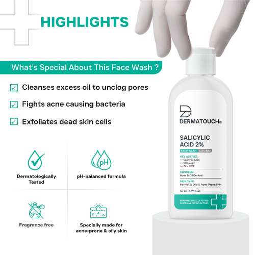 Dermatouch: Dermatouch Salicylic Acid 2% Face Wash - 50ml  Pack Of 2