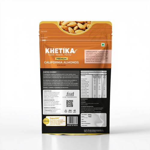 KHETIKA: Premium Naturale  California Almonds  500gm