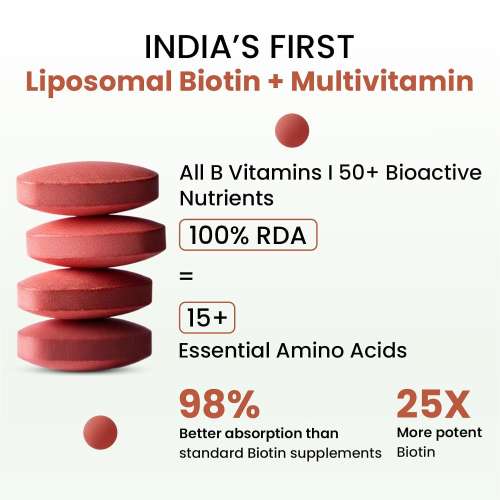 Vlado's Himalayan Organics: Vlados Himalayan Organic Liposomal Biotin 10000 MCG Supplement For Men And Women With Amino Acids+Multivitamin+Multimineral For Healthy Hair, Skin & Nails -120 Vegetarian Tablets