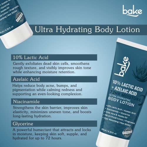 Bake Cosmetics: 10% Lactic Acid Body Lotion for Bumpy Skin, Exfoliates & Reduces Body Acne