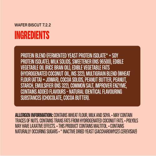 SuperYou: Nutty Chocolate Mega Protein Wafer Bar (Pack of 6) 20gm Protein , 4.8gm Fibre, No Added Sugar | Yeast Fermented Protein|Energy Bars|Crunchy Wafer Bar|100% Vegetarian|No Palm Oil | 360gm