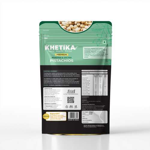 KHETIKA: Premium Roasted and salted pistachios  100gm