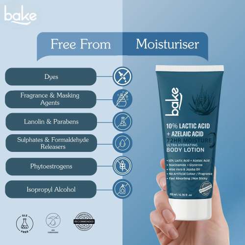 Bake Cosmetics: 10% Lactic Acid Body Lotion for Bumpy Skin, Exfoliates & Reduces Body Acne