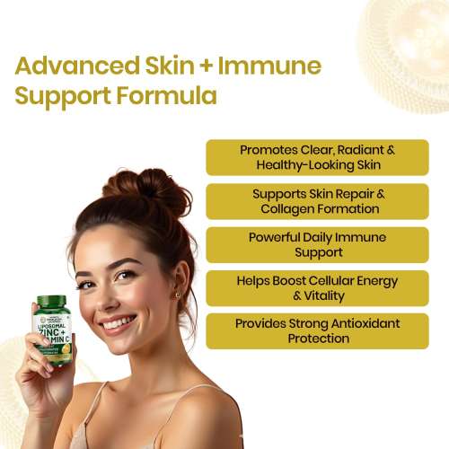 Vlado's Himalayan Organics: Vlado's Himalayan Organics Liposomal Zinc With Vitamin C Supplement | Digestive Health | Improve Iron Absorption | Double Antioxidant & Immune Support -120 Veg Capsules