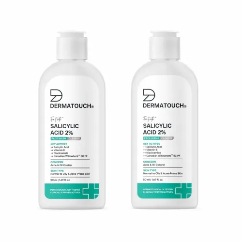Dermatouch: Dermatouch Salicylic Acid 2% Face Wash | For Acne & Oil Control | Suitable To All Skin Types | For Both Men & Women (50
, Pack of 2)