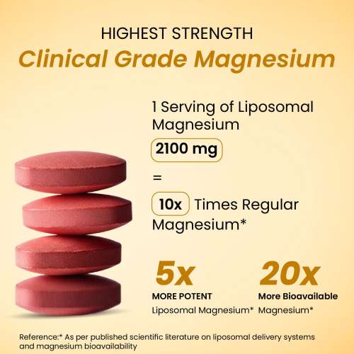 Vlado's Himalayan Organics: Vlado's Himalayan Organics 5X Strength Liposomal Magnesium Supplement - 2100mg+ with Chelated Magnesium Glycinate, Citrate, Oxide, Threonate, Aspartate & Triple magnesium Complex | For Sleep, Cramps, Recovery, Nerve & Muscle Function, Clinically Proven, 1
