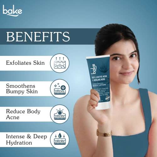 Bake Cosmetics: 10% Lactic Acid Body Lotion for Bumpy Skin, Exfoliates & Reduces Body Acne