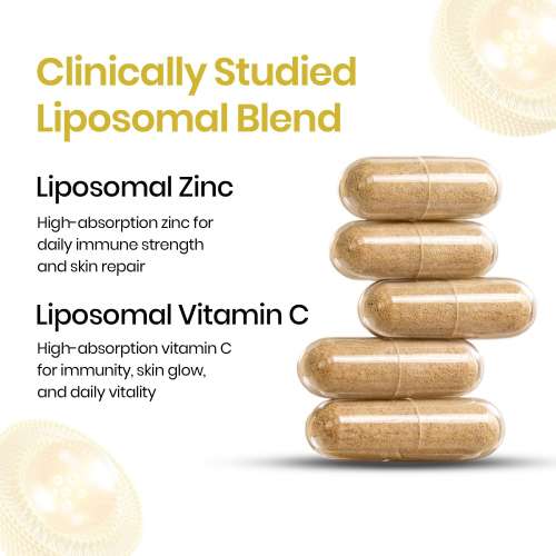 Vlado's Himalayan Organics: Vlado's Himalayan Organics Liposomal Zinc With Vitamin C Supplement | Digestive Health | Improve Iron Absorption | Double Antioxidant & Immune Support -120 Veg Capsules