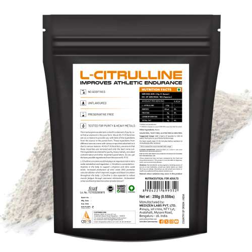 AS-IT-IS Nutrition: 100% L-Citrulline Powder, Pre-workout Supplement, Pure 2.5 grams Amino Acid for Muscle Growth, Boosts Nitric Oxide - Unflavored, Single Ingredient- 250 grams (100 servings)