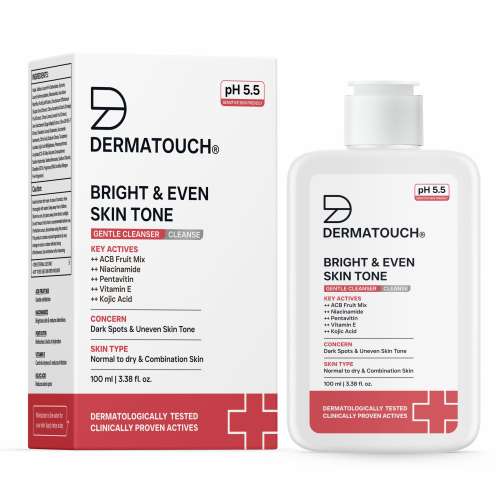 Dermatouch: Bright & Even Skin Tone Gentle Cleanser | Helps Reduce Dark Spots & Uneven Tone | pH 5.5 Daily Face Wash | 100ml