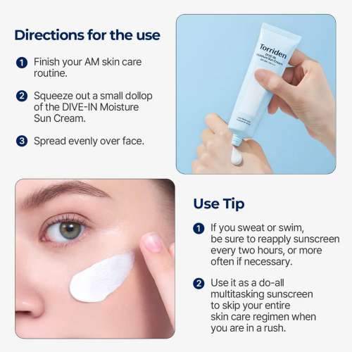 Torriden: Dive In Moisture Sun Cream SPF50+ PA++++ | Lightweight & Hydrating | UV Protection | No White Cast | Korean Sunscreen | 60ml