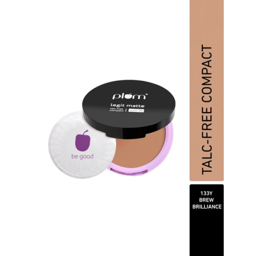 Plum: Legit Matte Talc-Free Compact With SPF15 Lightweight Even Coverage 100% Vegan & Cruelty Free Brew Brilliance -133Y