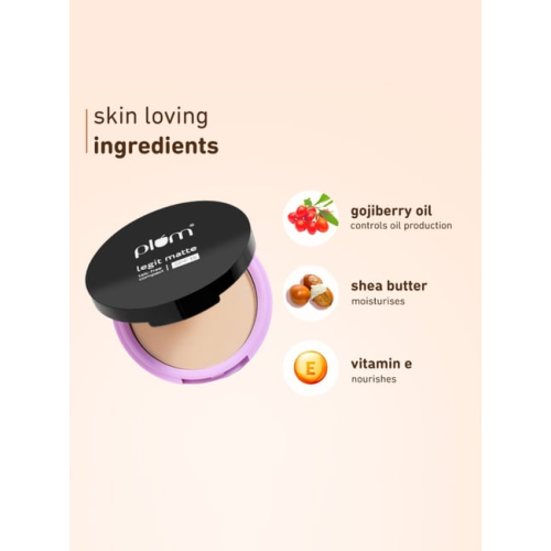 Plum: Legit Matte Talc-Free Compact With SPF15 Lightweight Even Coverage 100% Vegan & Cruelty Free Brew Brilliance -133Y