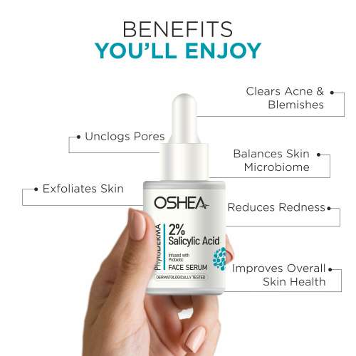 Oshea PhytoDERMA: 2% Salicylic Acid Serum infused with Probiotic Face Serum 30ml