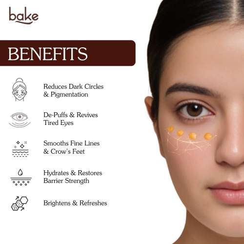 Bake Cosmetics: Under Eye Cream with 2% Caffeine for Dark Circles, Puffiness, Fine Lines & Crows Feet for Men & Women 30gm