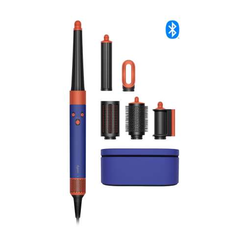 dyson: Airwrap i.d. Multi-styler & Dryer in Vinca Blue & Topaz colorway, with 6 unique attachments for versatile styling.