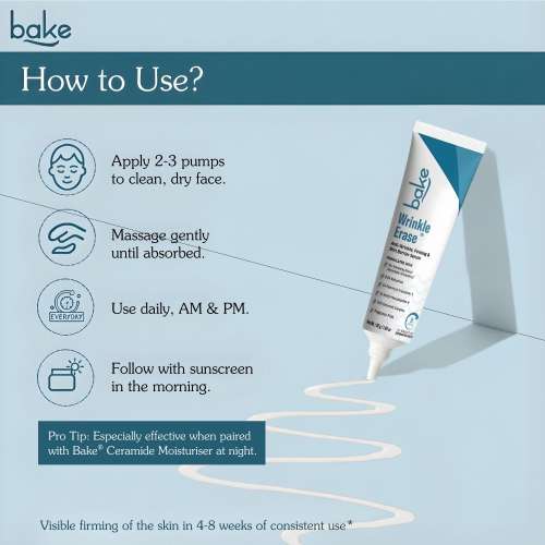 Bake Cosmetics: Wrinkle Erase Anti-Aging Serum Cream with 2% THD Vitamin C for Wrinkles, Fine Lines, Collagen & Skin Firming  30gm