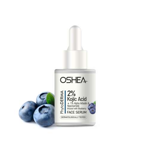 Oshea PhytoDERMA: 2% Kojic Acid Face Serum with 1% Alpha Arbutin & Niacinamide infused with Blueberry Face Serum 30ml