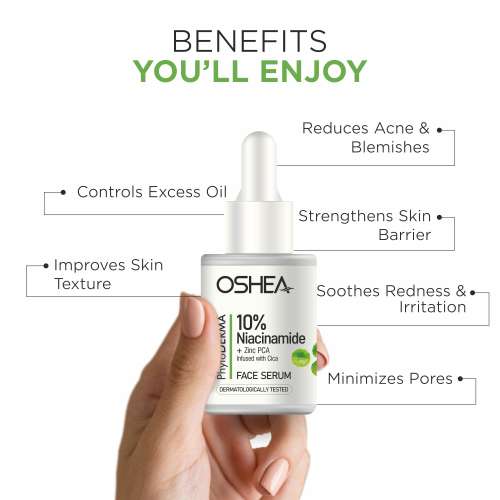 Oshea PhytoDERMA: 10% Niacinamide + Zinc PCA infused with Cica Face Serum 30ml