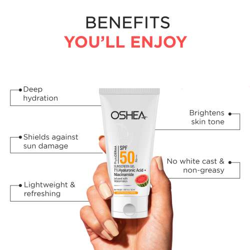 Oshea PhytoDERMA: 1% Hyaluronic Acid SPF 50 PA+++ Sunscreen gel 50ml