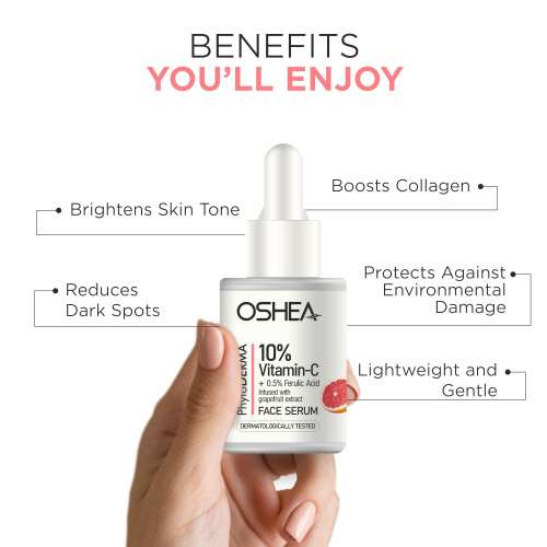 Oshea PhytoDERMA: 10% Vitamin C + 0.5% Ferulic Acid Infused with Grapefruit Face Serum 30ml