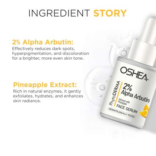 Oshea PhytoDERMA: 2% Alpha Arbutin Serum infused with Pineapple Face Serum 30ml
