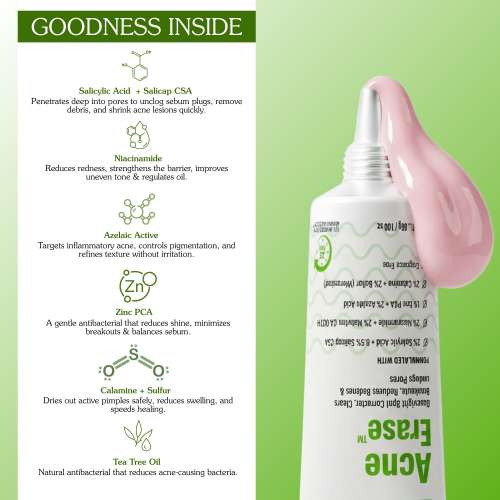 Bake Cosmetics: 2% Salicylic Acid Acne Spot Serum Gel -Overnight Acne Corrector for Pimples, Breakouts, Redness & Clogged Pores  30gm