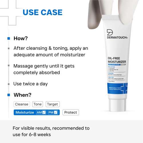 Dermatouch: Oil-Free Moisturiser  Lightweight Hydration | Non-Greasy Daily Moisture Care | Helps Maintain Skin Balance | 15gm