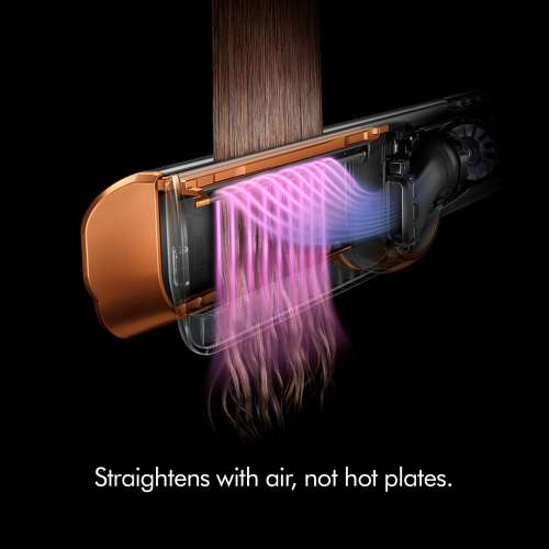 dyson: Airstrait Hair Straightener [BRIGHT NICKLE / BRIGHT COPPER] | Straightens with Air | No Hot Plates, No Heat Damage | Wet-to-Dry Straightener | Combines Drying & Straightening in One Step | Saves Time | Wet & Dry Modes | Suitable for All Hair Types | 2-Yea