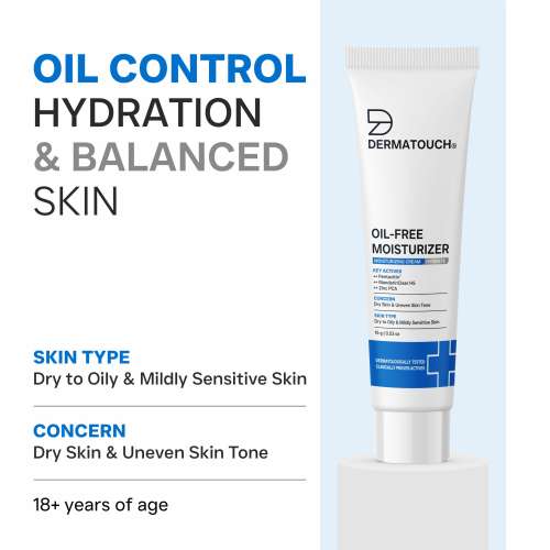 Dermatouch: Oil-Free Moisturiser  Lightweight Hydration | Non-Greasy Daily Moisture Care | Helps Maintain Skin Balance | 15gm
