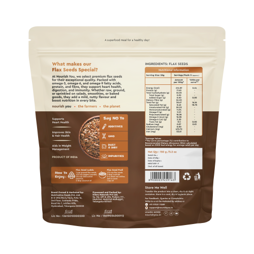 Nourish You: Organic Raw Flax Seeds 150gm