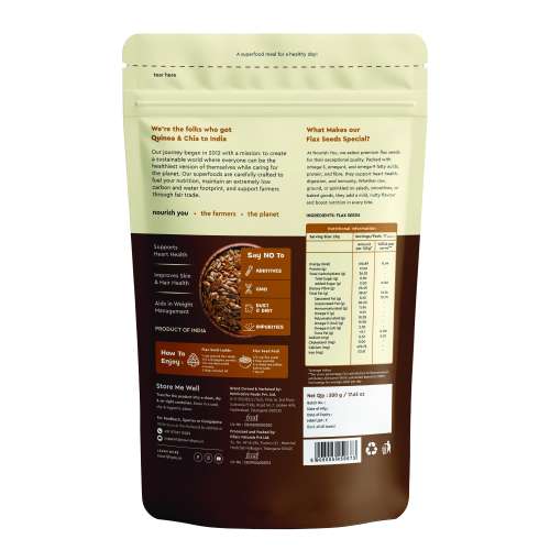 Nourish You: Organic Raw Flax Seeds- Gluten free & Protein rich , Healthy Snacks  500gm