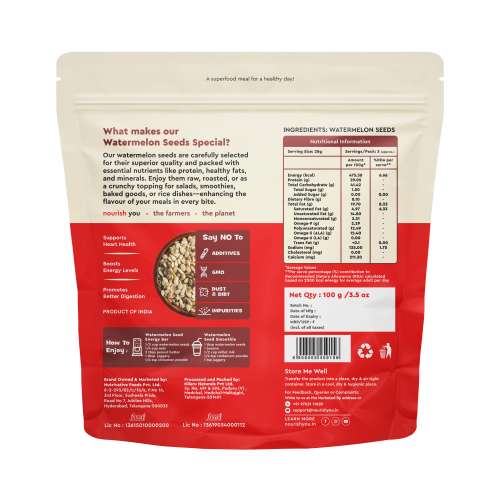 Nourish You: Organic Raw Watermelon Seeds 100gm