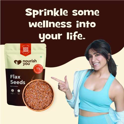 Nourish You: Organic Raw Flax Seeds- Gluten free & Protein rich , Healthy Snacks  500gm