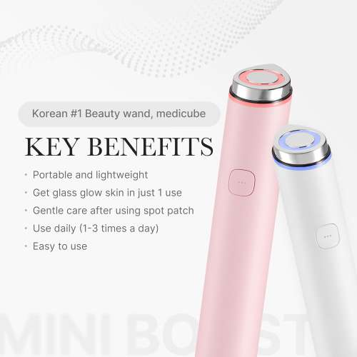 Medicube: Booster Pro Mini Pink | Affordable at-Home Facial Skin Care Tool for Beginners - Portable Glow Booster for Glass Skin, Boosting Skin Care Absorption, Skin Care for Teens