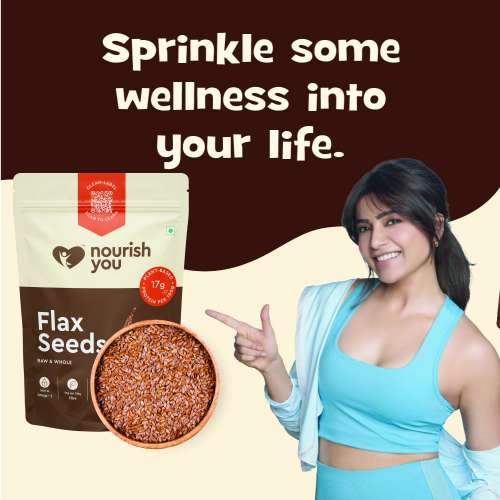 Nourish You: Organic Raw Flax Seeds- Gluten free & Protein rich , Healthy Snacks 250gm