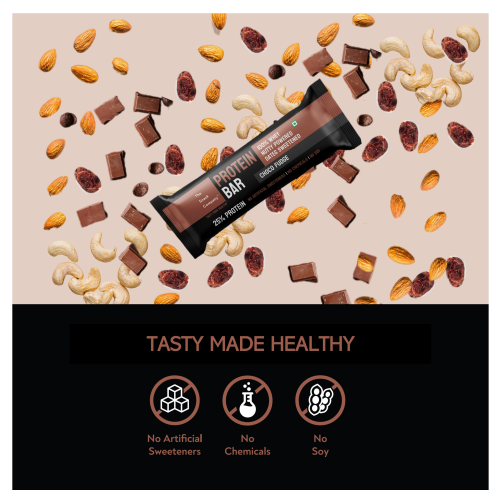 The Snack Company: Choco Fudge Protein Bar 50gm Pack of 2 | 100% Whey Protein Bar | 25% Protein in every serve