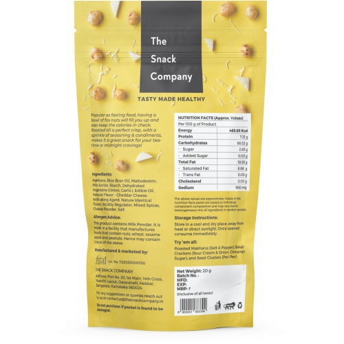 The Snack Company: Cheddar Cheese Makhana 20gm
