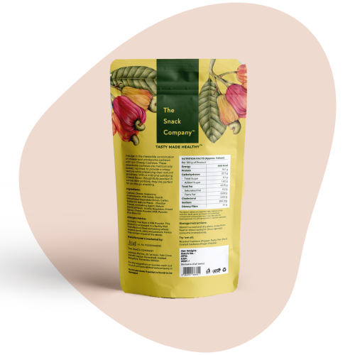 The Snack Company: Roasted Cashews - Cheesy Cheddar 125gm | Roasted not Fried | No added preservatives, healthy and tasty dry fruit snack