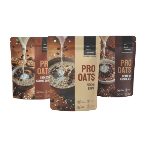 The Snack Company: Protein Oats - Chocolate Combo | 20gm Protein | 6gm Fibre | Pack of 3