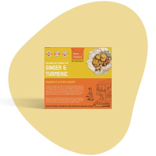 The Snack Company: Ginger Turmeric Cookies  210gm | Healthy Oats and 33% Seeds Cookies - Biscuits