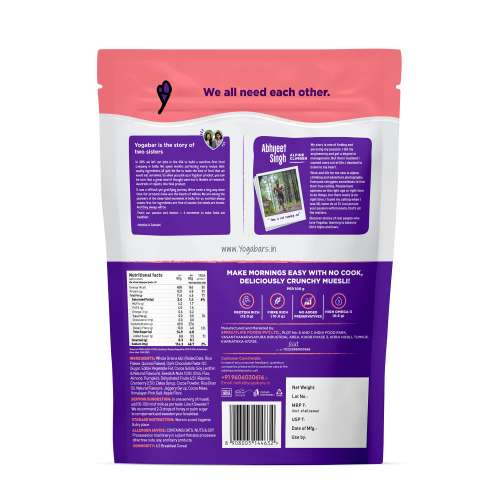 Yogabar: Muesli Fruit and Nut  400gm | Dark Chocolate Muesli 400gm | No Added Sugar Muesli 400gm | Wholegraiin Breakfast Combo Pack of 3