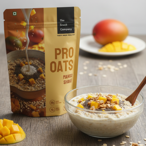 The Snack Company: Protein Oats - Mango Shake | 20gm Protein | 6gm Fibre |60gm